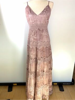 slim fit dress slacks Rose Gold One-Shoulder Long Formal Gown main image 1